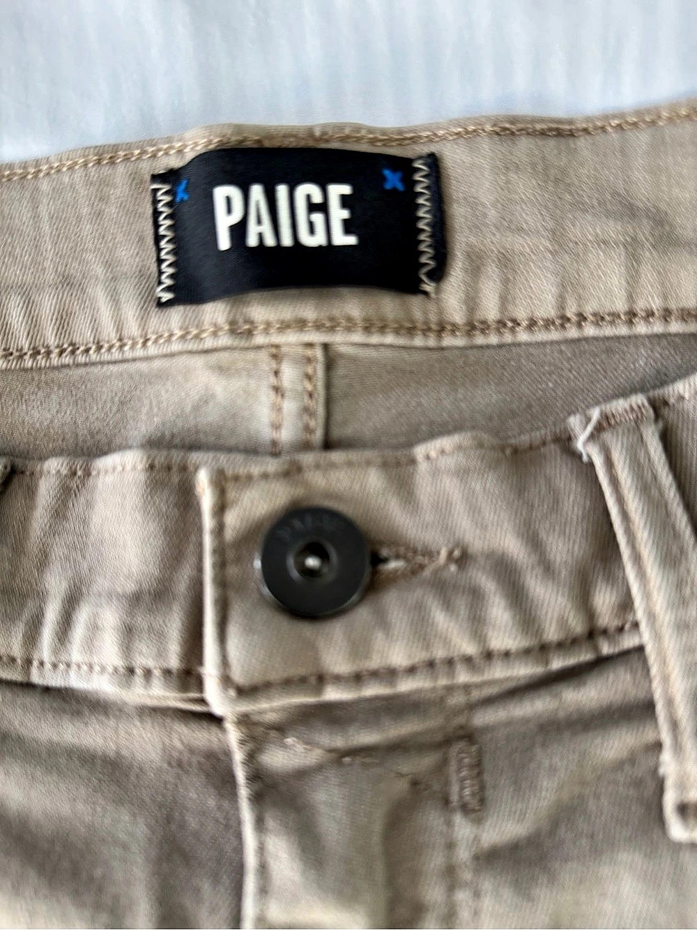 Paige Men’s Top Jean Tan / Toasted Almond Straight Leg Jeans Waist 32 x 36